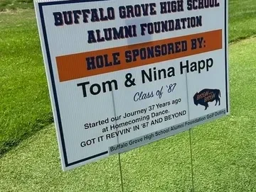 Hole sponsorship sign on course