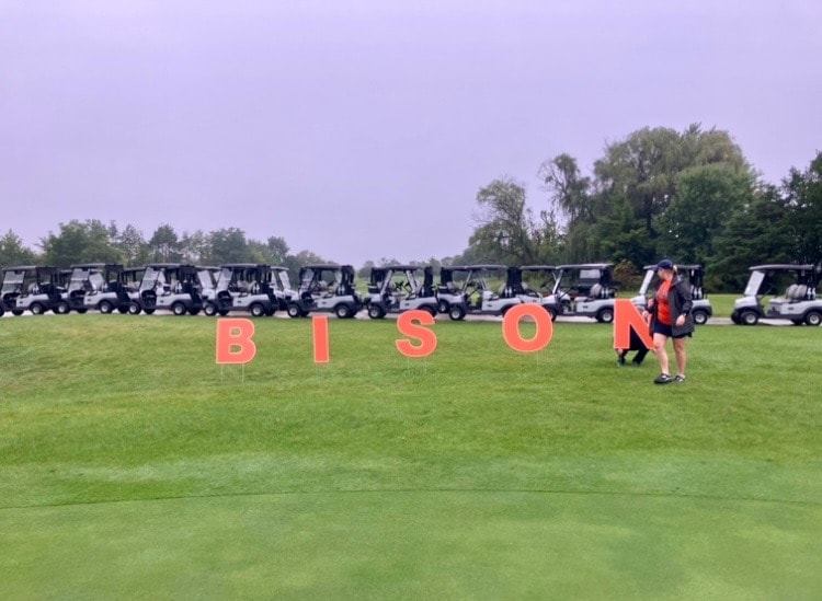 Golf tournament Bison display field