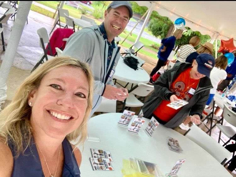Volunteers at community event table